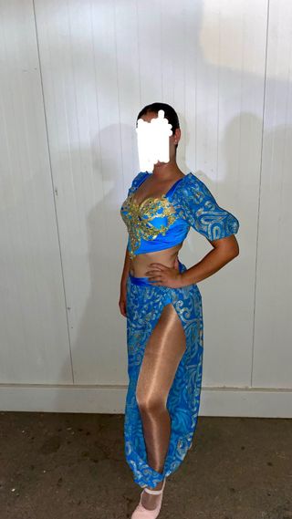 Traje Jasmine Azul y Dorado Talla S