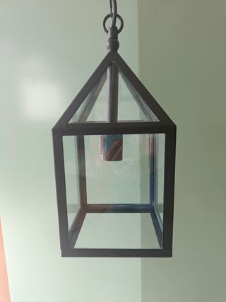 Lámpara colgante de cristal y metal