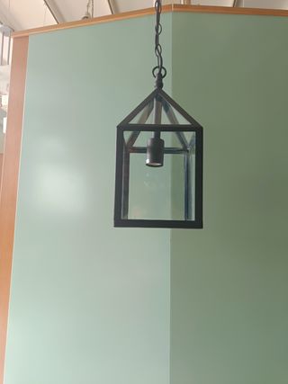 Lámpara colgante de cristal y metal
