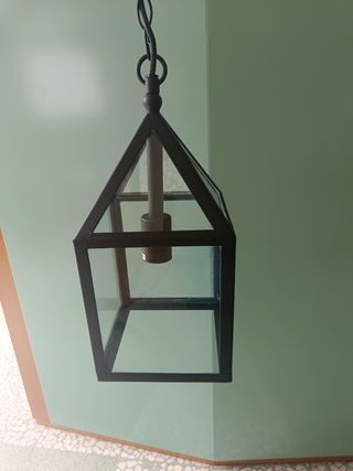 Lámpara colgante de cristal y metal