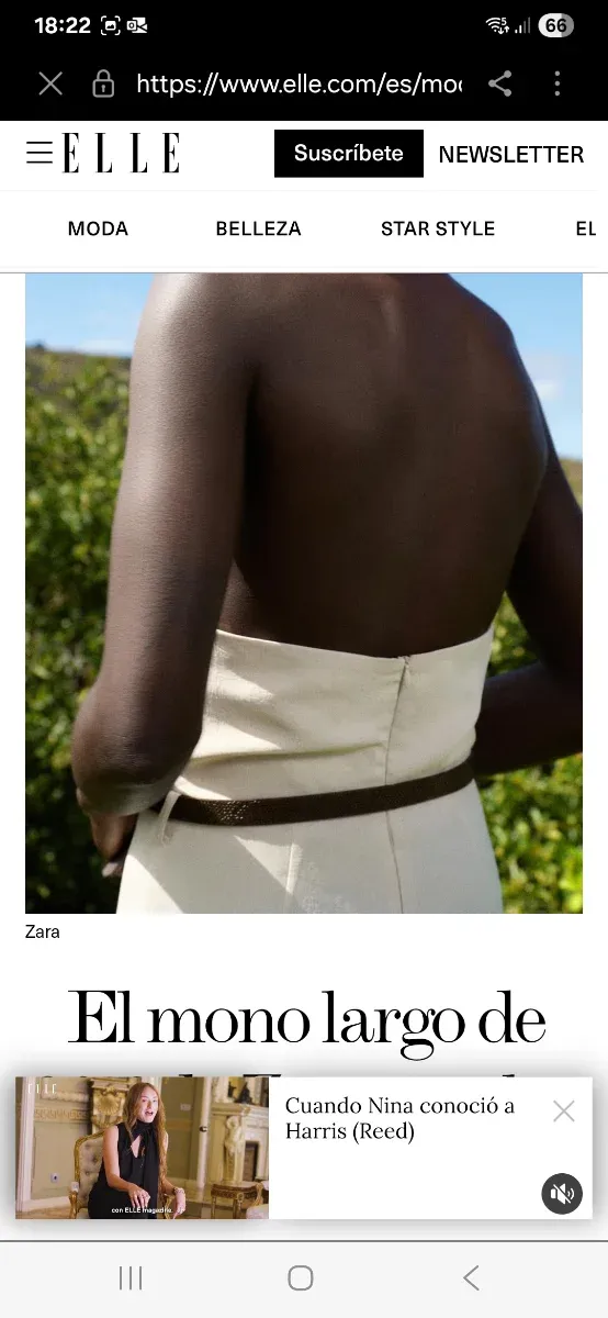 Mono Zara cuello halter beige