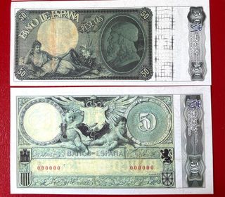 2 Billetes 50 Pesetas Facsímil El Banco de España