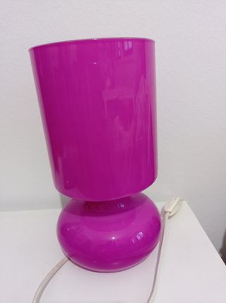 Lámpara rosa Ikea. Descatalogada. Cristal.