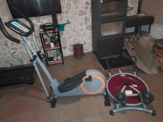 Bicicleta Elíptica Gris y Naranja
