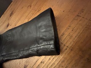 Cazadora Piel Negra Mango Talla M