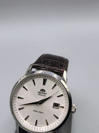 Reloj Orient Automático Esfera Blanca Correa Marró