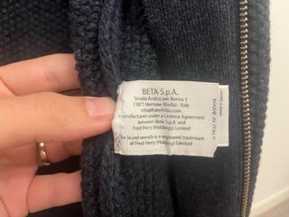 Jersey cremallera Fred Perry talla M