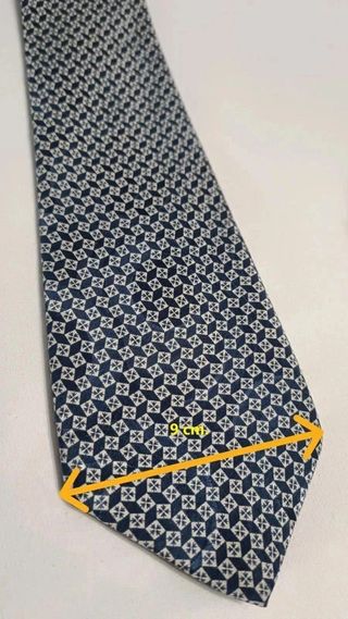 Corbata de Seda Azul Marino y Crema (anglesey)