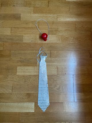 Pack nariz payaso y corbata lentejuelas