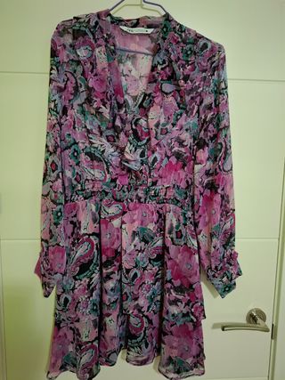 Vestido Zara estampado floral talla M