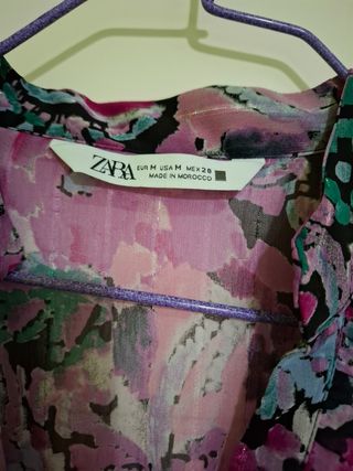 Vestido Zara estampado floral talla M
