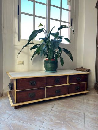 Mesa Auxiliar Madera y Mármol