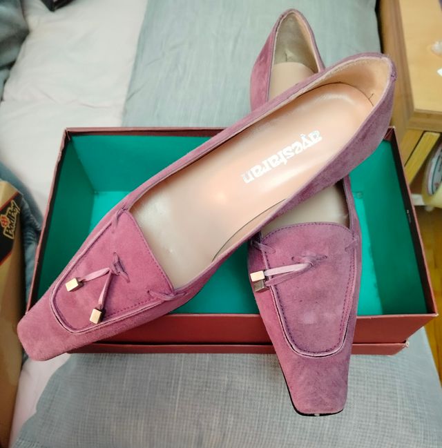 Zapatos Ayestaran rosa y dorado