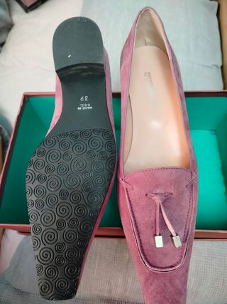 Zapatos Ayestaran rosa y dorado