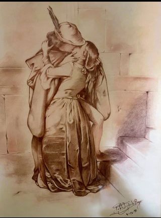 Cuadro Romeo y Julieta Dibujo