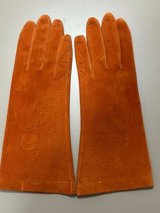 Guantes de ante mujer naranja