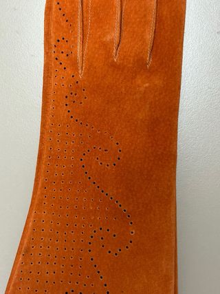 Guantes de ante mujer naranja