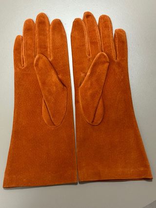 Guantes de ante mujer naranja