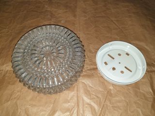 Plafón techo vintage cristal transparente 18-19 cm