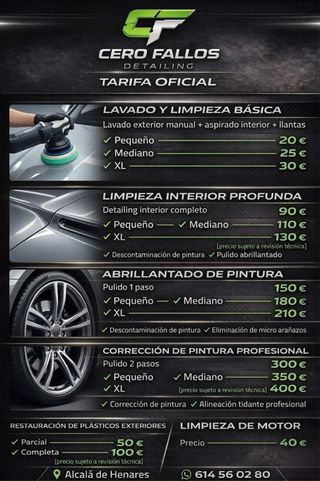 Limpieza de vehículos a mano interior y exterior