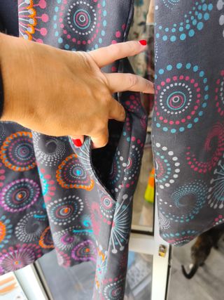 Chaqueta Nepal mujer gris multicolor