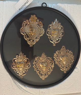 Corazones Exvoto Plateados y Dorados