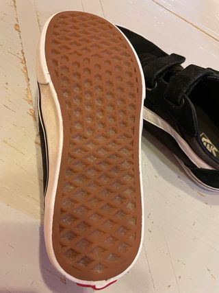Zapatillas Vans Niños Velcro Negro Blanco