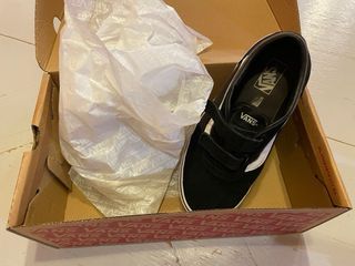 Zapatillas Vans Niños Velcro Negro Blanco