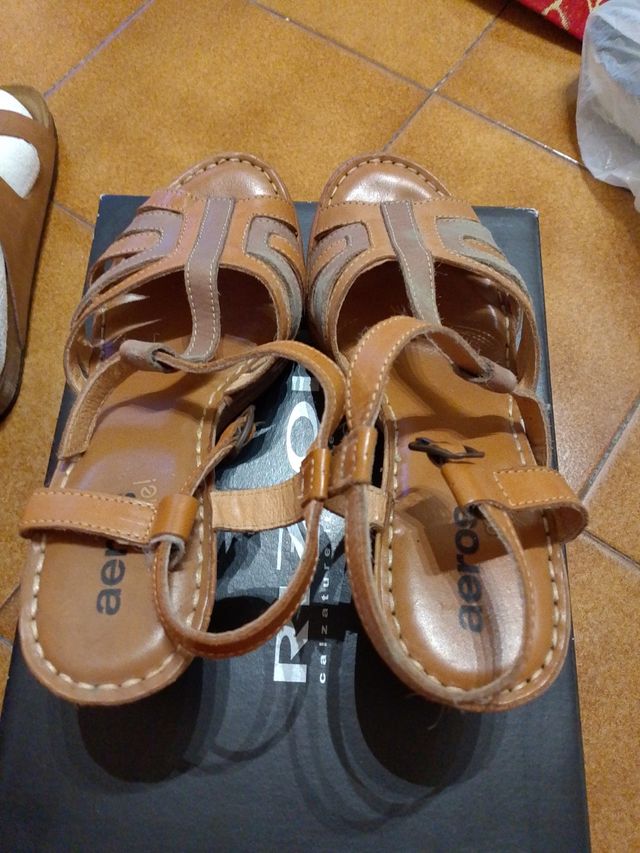 Sandali donna zeppa beige e marrone