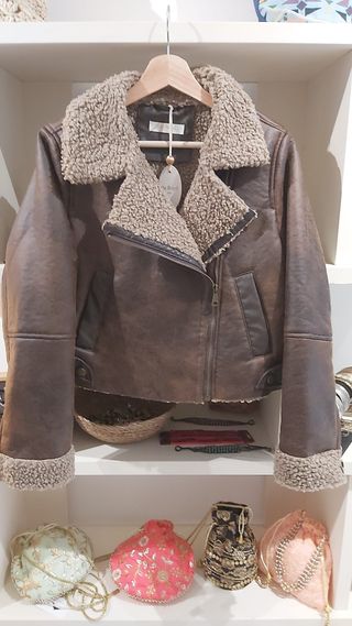 Chaqueta aviador mujer marrón