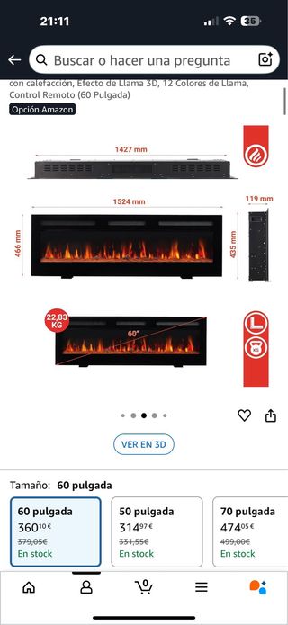 Chimenea eléctrica Kaminie Marlon 60
