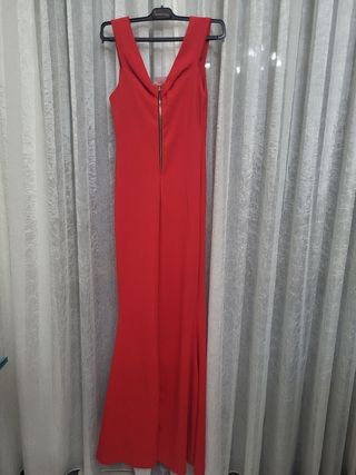 Vestido Rojo Fiesta Largo con Abertura