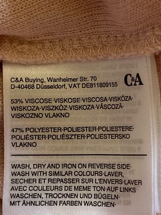 Jersey C&A viscosa poliéster rosa XS