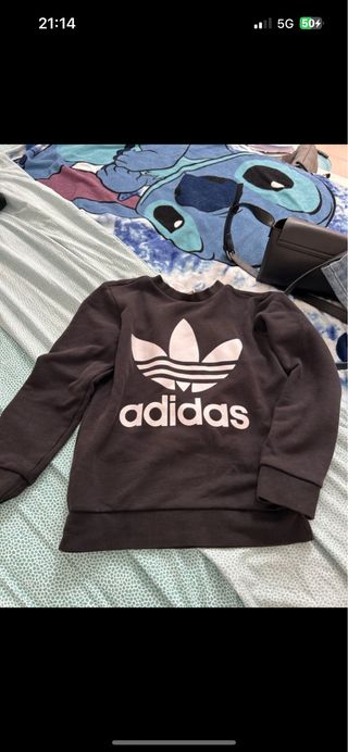 Felpa Adidas bambina logo bianco