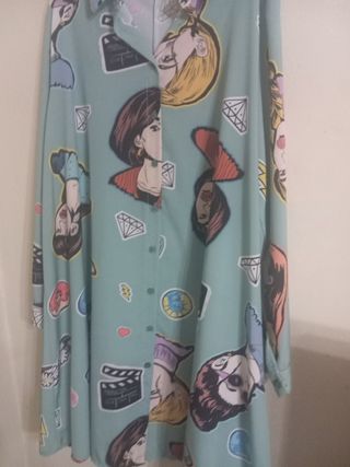 Vestido camisero estampado mujer