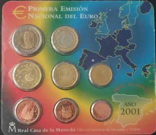 Cartera Blister Euros 2001 España