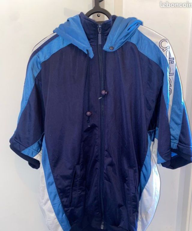 Gilet Adidas vintage blu e bianco