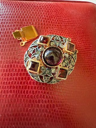 Sostina collana/bracciale argento rubino cabochon