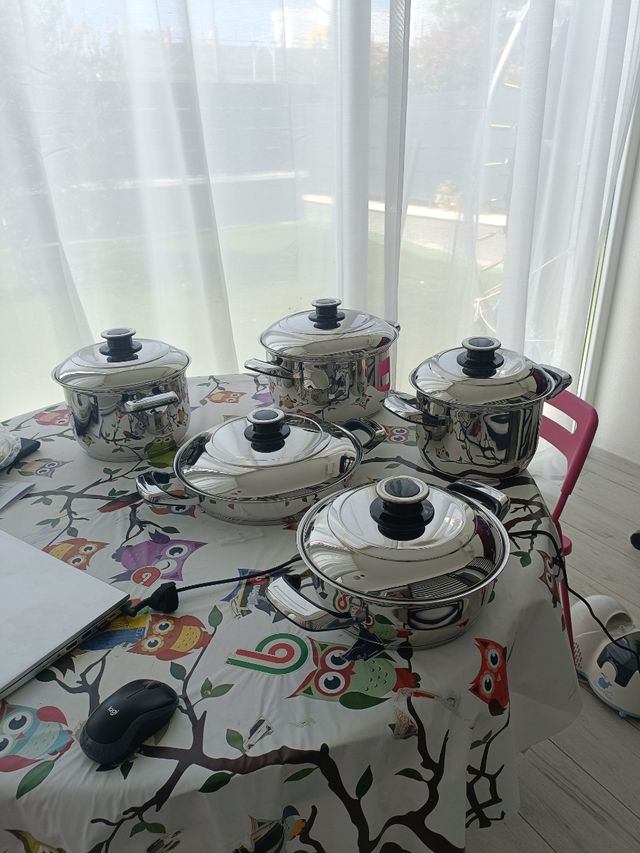 Set 5 pentole acciaio inox