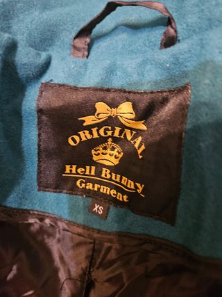 Abrigo Hell Bunny verde azulado talla M