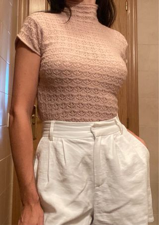 Chaleco Zara Lana Rosa Talla S