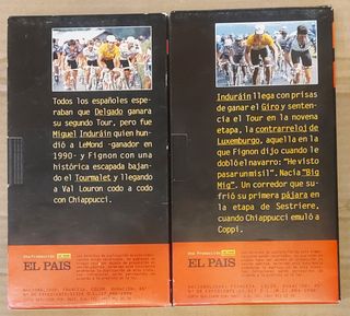 Lote 5 VHS Los Tours de Induráin . Ciclismo