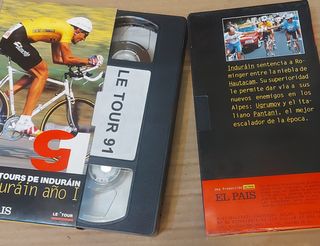 Lote 5 VHS Los Tours de Induráin . Ciclismo