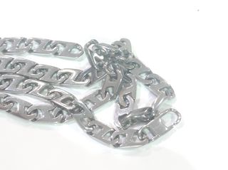 Cadena de plata estilo eslabón marino, de hombre 