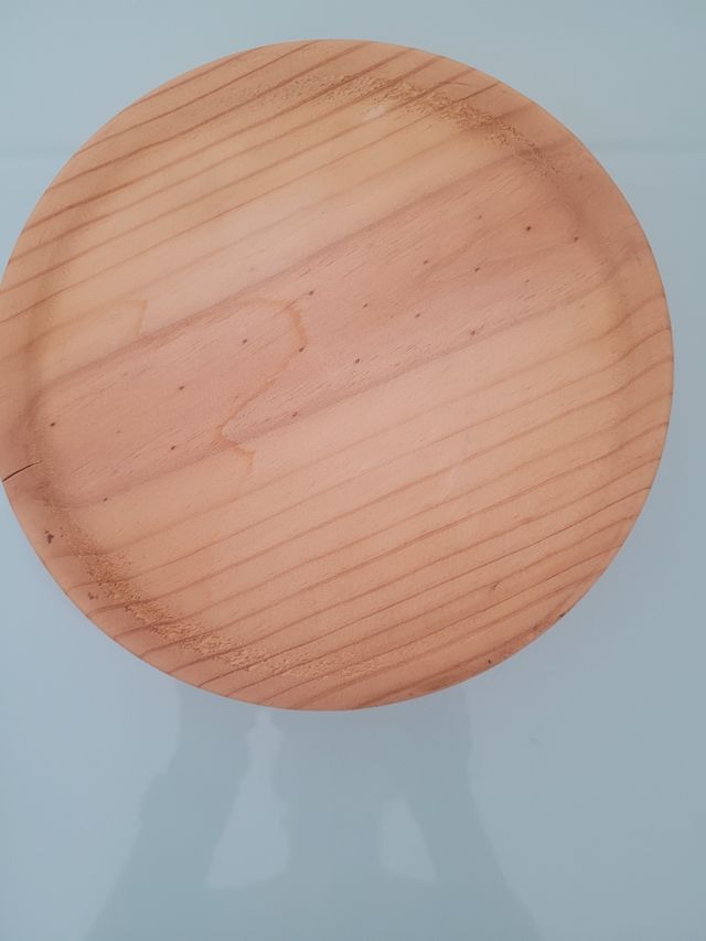 Set de 4 platos de madera 18 cm diámetro