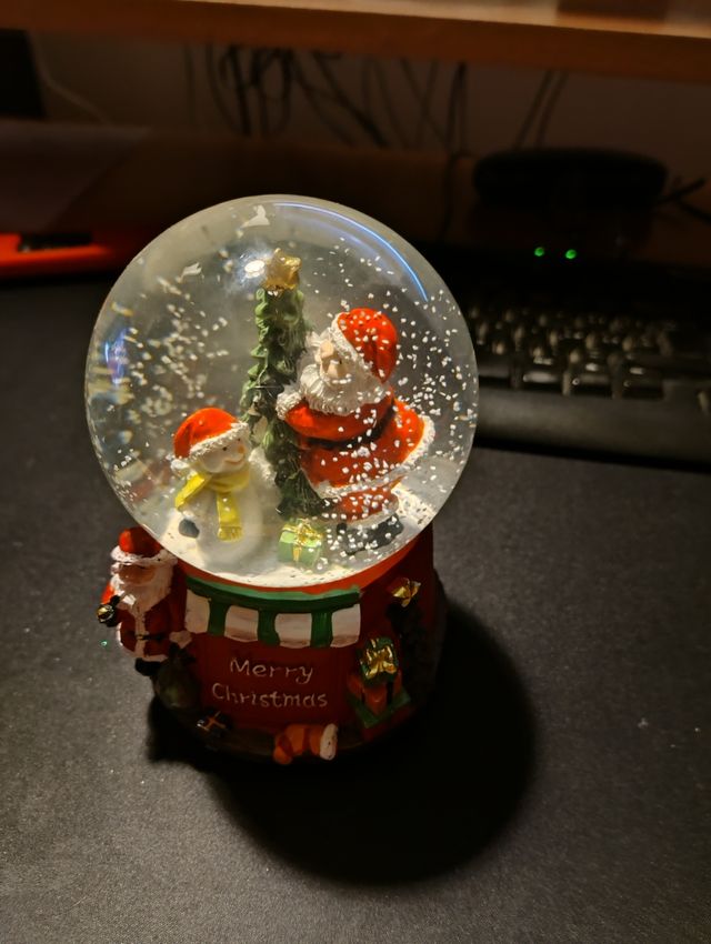 Globo Neve Natale Carillon Babbo Natale Pupazzo