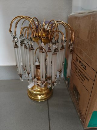 Lámpara Vintage Dorada con Cristales