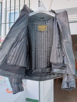Chaqueta moto de piel con protecciones talla 5xl