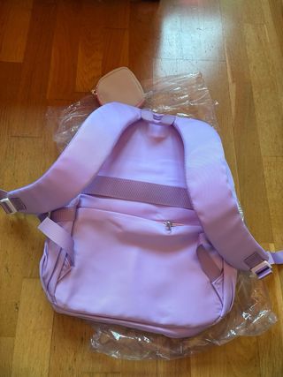 Mochila escolar morada y rosa