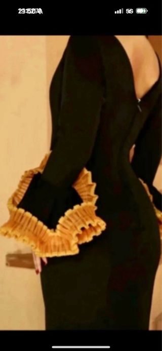 Traje Flamenca Negro y Dorado